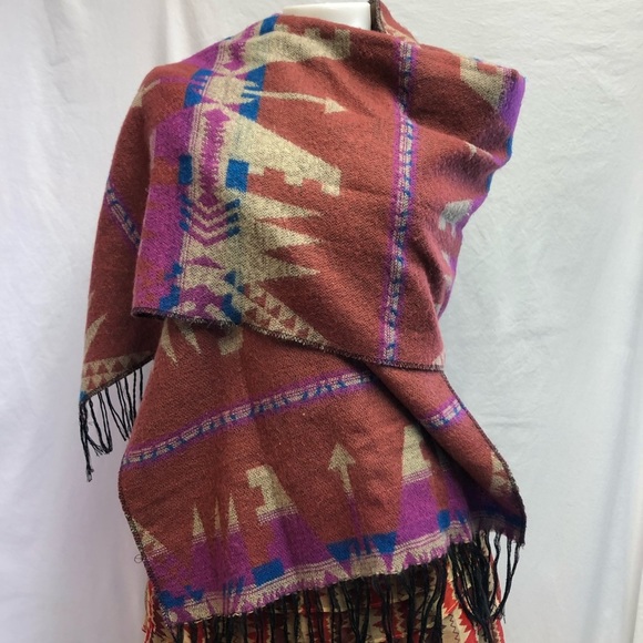 Women large scarf /shawl ethnic print - Picture 2 of 4